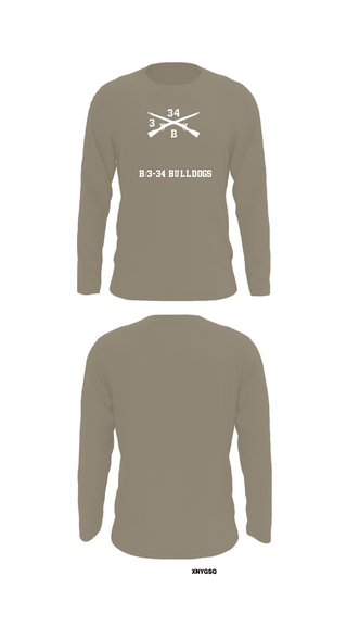 Long Sleeve Performance Shirt, B/3-34 Bulldogs, Army, Teamtime, Team time, sublimation, custom sports apparel, team uniforms, spirit wear, spiritwear, sports uniforms, custom shirts, team store, custom team store, fundraiser sports, apparel fundraiser