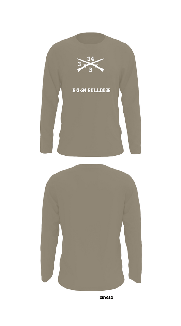 Long Sleeve Performance Shirt, B/3-34 Bulldogs, Army, Teamtime, Team time, sublimation, custom sports apparel, team uniforms, spirit wear, spiritwear, sports uniforms, custom shirts, team store, custom team store, fundraiser sports, apparel fundraiser