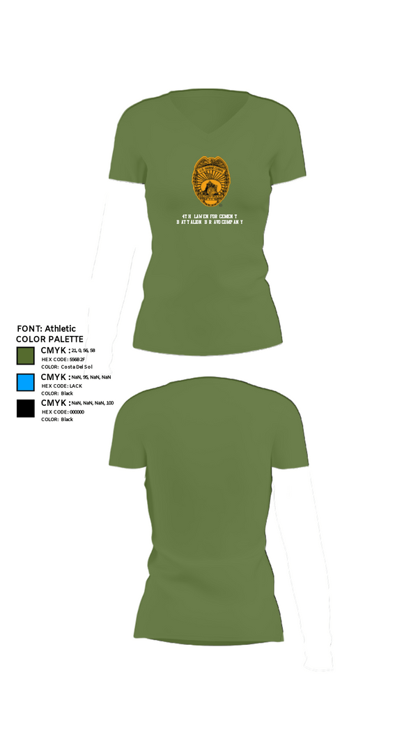 Women's Short Sleeve Vneck Shirt, 4th Law Enforcement Battalion Bravo Company, Marines, Teamtime, Team time, sublimation, custom sports apparel, team uniforms, spirit wear, spiritwear, sports uniforms, custom shirts, team store, custom team store, fundraiser sports, apparel fundraiser