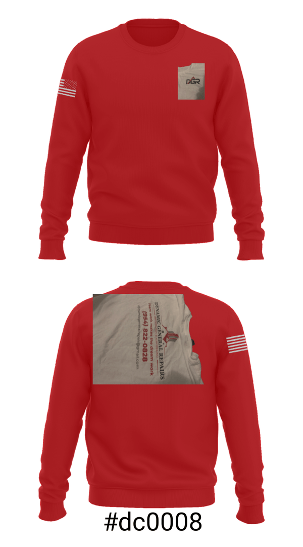 Crew Neck Sweatshirt, Dynamic General Repairs Inc, , Teamtime, Team time, sublimation, custom sports apparel, team uniforms, spirit wear, spiritwear, sports uniforms, custom shirts, team store, custom team store, fundraiser sports, apparel fundraiser
