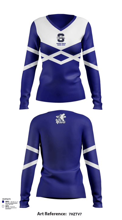 Shawnee Middle School Cheer 74518757 Women's Long Sleeve V-neck Shirt - 130