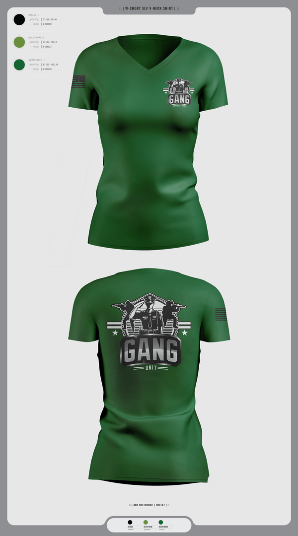Womens Short Sleeve Vneck Shirt, Gang Unit, Police, Teamtime, Team time, sublimation, custom sports apparel, team uniforms, spirit wear, spiritwear, sports uniforms, custom shirts, team store, custom team store, fundraiser sports, apparel fundraiser
