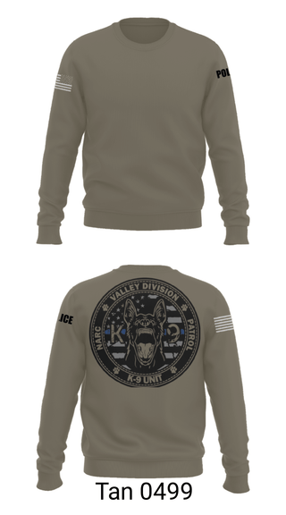 Crew Neck Sweatshirt, VALLEY K9, , Teamtime, Team time, sublimation, custom sports apparel, team uniforms, spirit wear, spiritwear, sports uniforms, custom shirts, team store, custom team store, fundraiser sports, apparel fundraiser