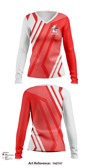 Womens Long Sleeve Vneck Shirt, Lawrenceville High School Band, Spirit Store, Teamtime, Team time, sublimation, custom sports apparel, team uniforms, spirit wear, spiritwear, sports uniforms, custom shirts, team store, custom team store, fundraiser sports, apparel fundraiser