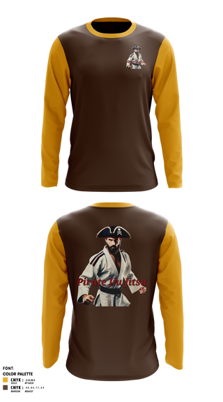 Long Sleeve Performance Shirt, Pirate Jiu Jitsu, Wrestling, Teamtime, Team time, sublimation, custom sports apparel, team uniforms, spirit wear, spiritwear, sports uniforms, custom shirts, team store, custom team store, fundraiser sports, apparel fundraiser