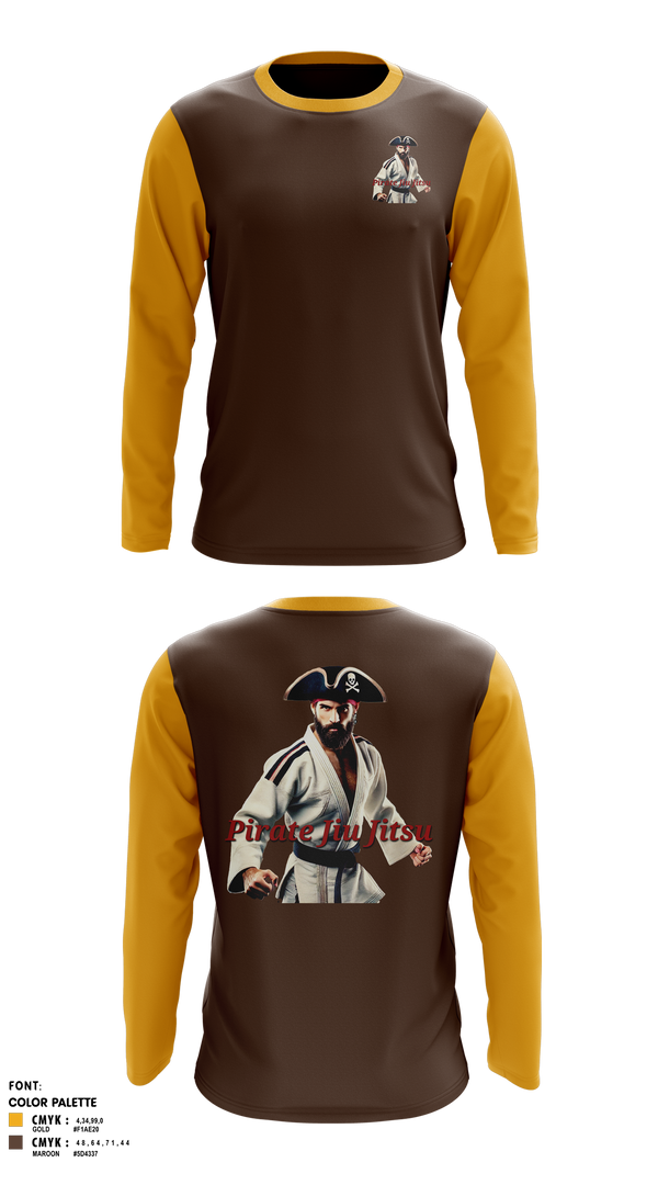 Long Sleeve Performance Shirt, Pirate Jiu Jitsu, Wrestling, Teamtime, Team time, sublimation, custom sports apparel, team uniforms, spirit wear, spiritwear, sports uniforms, custom shirts, team store, custom team store, fundraiser sports, apparel fundraiser