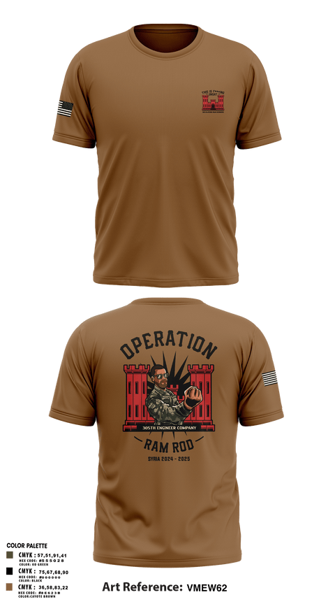 Old School Cotton Feel Shirt, 305th En Co, Army, Teamtime, Team time, sublimation, custom sports apparel, team uniforms, spirit wear, spiritwear, sports uniforms, custom shirts, team store, custom team store, fundraiser sports, apparel fundraiser
