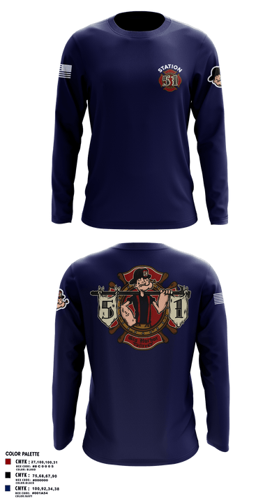 Station 51 74948008 Long Sleeve Performance Polo - 2