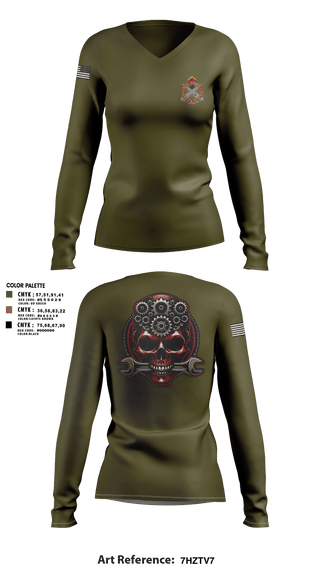 Womens Long Sleeve Vneck Shirt, 531st Hospital Center, Army, Teamtime, Team time, sublimation, custom sports apparel, team uniforms, spirit wear, spiritwear, sports uniforms, custom shirts, team store, custom team store, fundraiser sports, apparel fundraiser