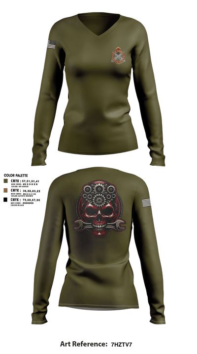 531st Hospital Center 19042289 Women's Long Sleeve V-neck Shirt - 1