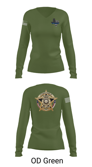 Womens Long Sleeve Vneck Shirt, Maverick County Constable PCT 4, , Teamtime, Team time, sublimation, custom sports apparel, team uniforms, spirit wear, spiritwear, sports uniforms, custom shirts, team store, custom team store, fundraiser sports, apparel fundraiser