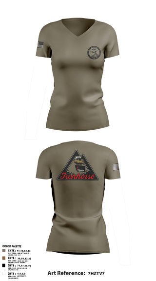 Womens Long Sleeve Vneck Shirt, Bco 1-189th, Army, Teamtime, Team time, sublimation, custom sports apparel, team uniforms, spirit wear, spiritwear, sports uniforms, custom shirts, team store, custom team store, fundraiser sports, apparel fundraiser
