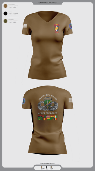 Womens Short Sleeve Vneck Shirt, 478th CA BN (A), Army, Teamtime, Team time, sublimation, custom sports apparel, team uniforms, spirit wear, spiritwear, sports uniforms, custom shirts, team store, custom team store, fundraiser sports, apparel fundraiser