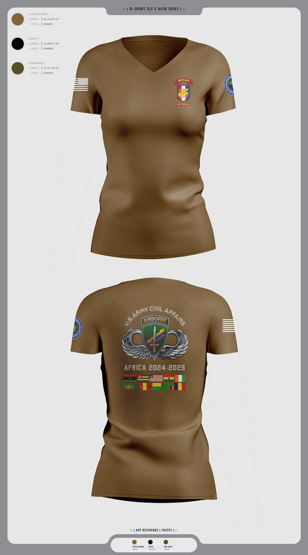 Womens Short Sleeve Vneck Shirt, 478th CA BN (A), Army, Teamtime, Team time, sublimation, custom sports apparel, team uniforms, spirit wear, spiritwear, sports uniforms, custom shirts, team store, custom team store, fundraiser sports, apparel fundraiser