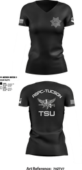 TSU 97360574 Women's Short Sleeve V-neck Shirt - 1