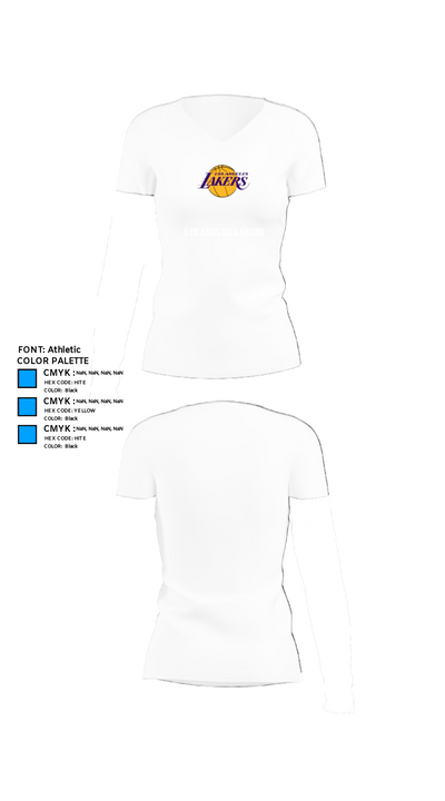Los angles lakers 4080313 Women's Short Sleeve V-neck Shirt - 18
