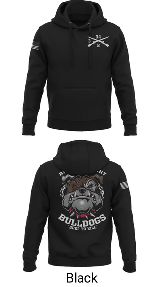 Hoodie, B/3-34 Bulldogs, Army, Teamtime, Team time, sublimation, custom sports apparel, team uniforms, spirit wear, spiritwear, sports uniforms, custom shirts, team store, custom team store, fundraiser sports, apparel fundraiser