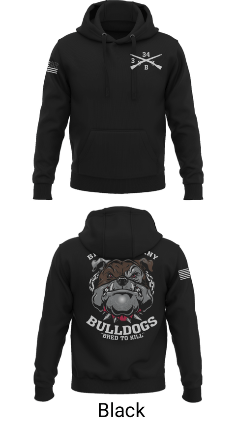 Hoodie, B/3-34 Bulldogs, Army, Teamtime, Team time, sublimation, custom sports apparel, team uniforms, spirit wear, spiritwear, sports uniforms, custom shirts, team store, custom team store, fundraiser sports, apparel fundraiser