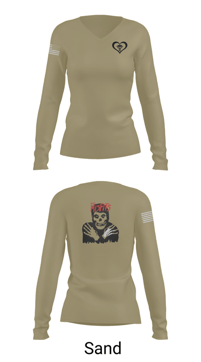 3rd squad 34801732 Women's Long Sleeve V-neck Shirt - 97