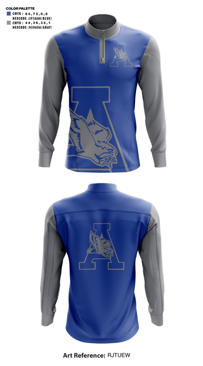 Airport High School Volleyball 92369251 Quarter Zip Jacket - 41
