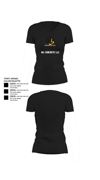 Womens Short Sleeve Vneck Shirt, ML concrete Llc, , Teamtime, Team time, sublimation, custom sports apparel, team uniforms, spirit wear, spiritwear, sports uniforms, custom shirts, team store, custom team store, fundraiser sports, apparel fundraiser