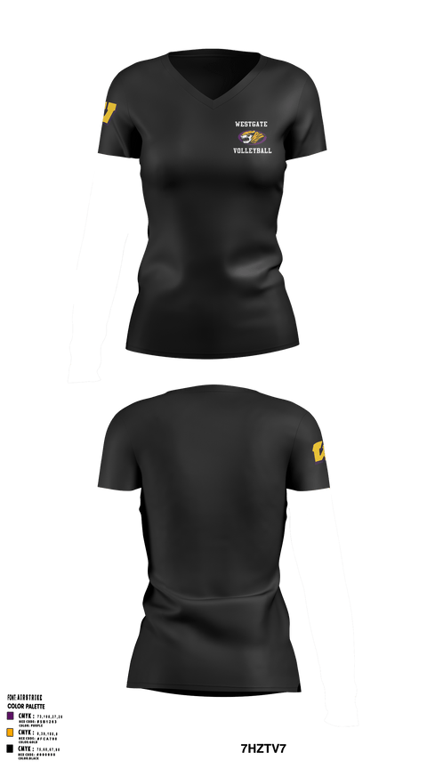 Women's Short Sleeve Vneck Shirt, Westgate High School Volleyball, Women's Volleyball, Teamtime, Team time, sublimation, custom sports apparel, team uniforms, spirit wear, spiritwear, sports uniforms, custom shirts, team store, custom team store, fundraiser sports, apparel fundraiser