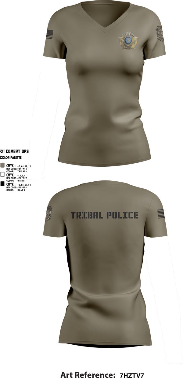 Womens Short Sleeve Vneck Shirt, Eastern Shawnee Tribal Police, Police, Teamtime, Team time, sublimation, custom sports apparel, team uniforms, spirit wear, spiritwear, sports uniforms, custom shirts, team store, custom team store, fundraiser sports, apparel fundraiser