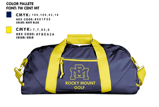 Duffle Bag, Rocky Mount High School Golf, Golf, Teamtime, Team time, sublimation, custom sports apparel, team uniforms, spirit wear, spiritwear, sports uniforms, custom shirts, team store, custom team store, fundraiser sports, apparel fundraiser