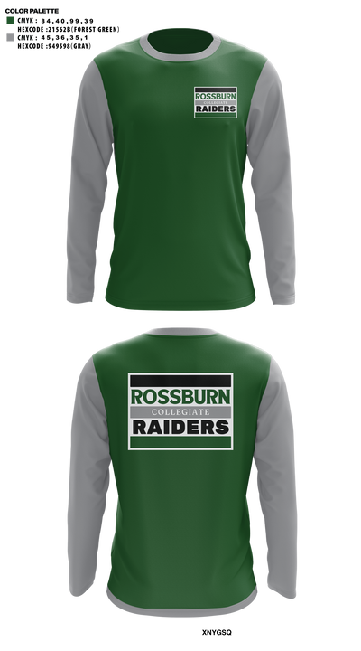 Rossburn Collegiate Raiders 57909080 Long Sleeve Performance Shirt - 41
