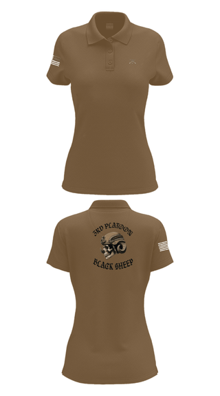 Women's Short Sleeve Performance Polo, 3rd PLT Black Sheep, Army, Teamtime, Team time, sublimation, custom sports apparel, team uniforms, spirit wear, spiritwear, sports uniforms, custom shirts, team store, custom team store, fundraiser sports, apparel fundraiser