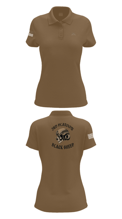 3rd PLT Black Sheep 32884167 Women's Short Sleeve Performance Polo  - 15