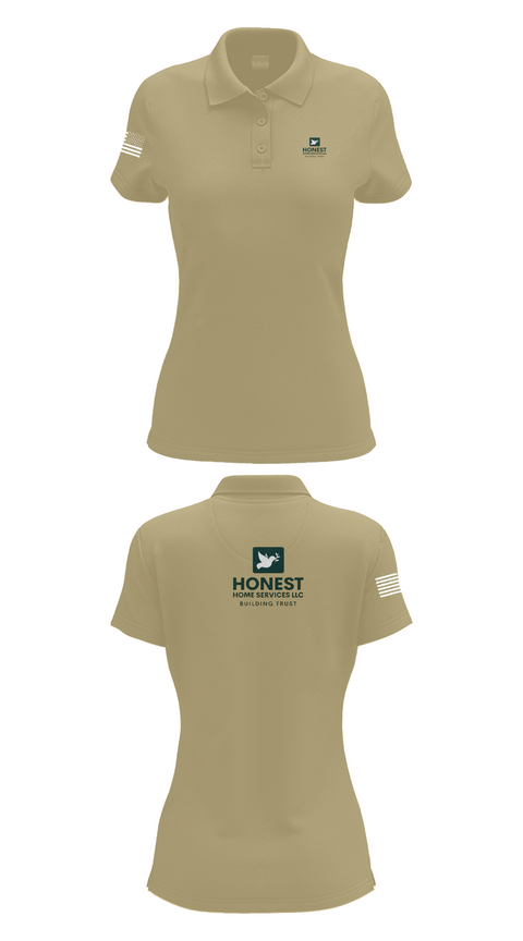 Womens Short Sleeve Performance Polo, Honest Home Services LLC, , Teamtime, Team time, sublimation, custom sports apparel, team uniforms, spirit wear, spiritwear, sports uniforms, custom shirts, team store, custom team store, fundraiser sports, apparel fundraiser