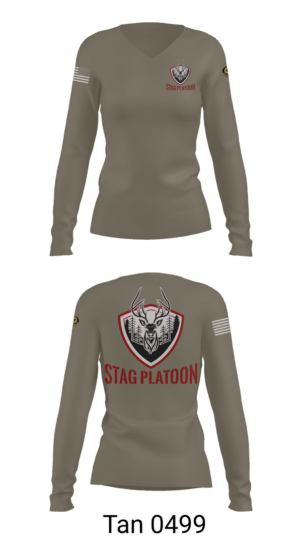 Womens Long Sleeve Vneck Shirt, Eagle troop 2/2, Army, Teamtime, Team time, sublimation, custom sports apparel, team uniforms, spirit wear, spiritwear, sports uniforms, custom shirts, team store, custom team store, fundraiser sports, apparel fundraiser