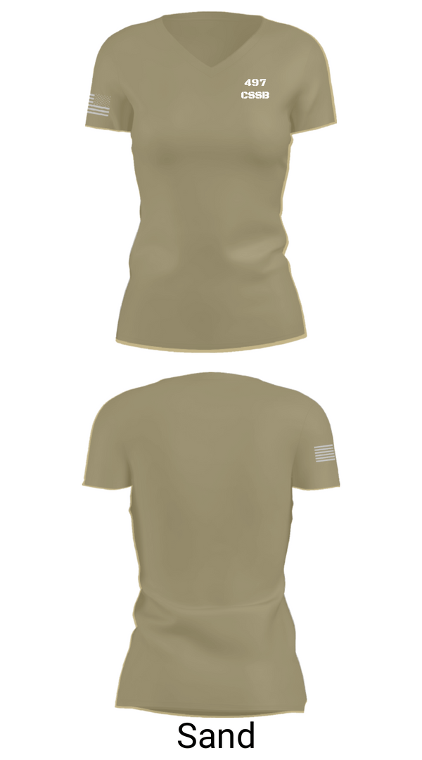 Women's Short Sleeve Vneck Shirt, 497 CSSB, Army, Teamtime, Team time, sublimation, custom sports apparel, team uniforms, spirit wear, spiritwear, sports uniforms, custom shirts, team store, custom team store, fundraiser sports, apparel fundraiser