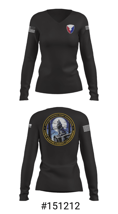 USAG Fort Hunter Liggett 63264859 Women's Long Sleeve V-neck Shirt - 7