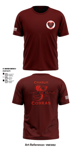 Short Sleeve Performance Shirt, Charlie Company Cobras, Army, Teamtime, Team time, sublimation, custom sports apparel, team uniforms, spirit wear, spiritwear, sports uniforms, custom shirts, team store, custom team store, fundraiser sports, apparel fundraiser