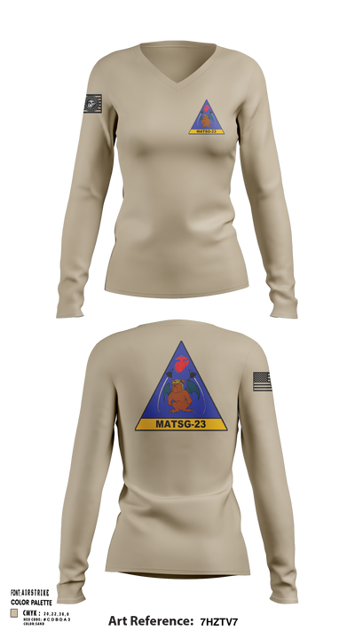 matsg-23 81067333 Women's Long Sleeve V-neck Shirt - 105