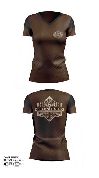 Womens Short Sleeve Vneck Shirt, STONEGATE, , Teamtime, Team time, sublimation, custom sports apparel, team uniforms, spirit wear, spiritwear, sports uniforms, custom shirts, team store, custom team store, fundraiser sports, apparel fundraiser