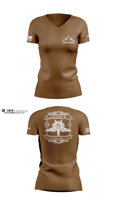 Q TROOP 2/278 ACR 39002186 Women's Short Sleeve V-neck Shirt - 10