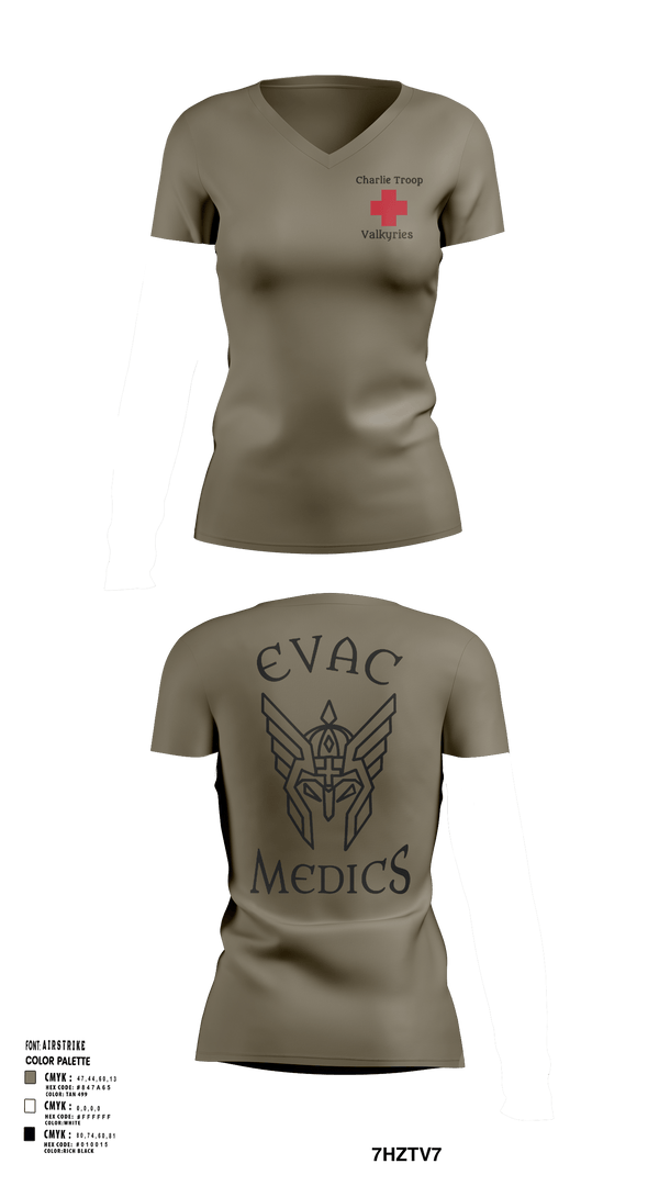 Womens Short Sleeve Vneck Shirt, Evac PLT, RSS, 2CR, , Teamtime, Team time, sublimation, custom sports apparel, team uniforms, spirit wear, spiritwear, sports uniforms, custom shirts, team store, custom team store, fundraiser sports, apparel fundraiser