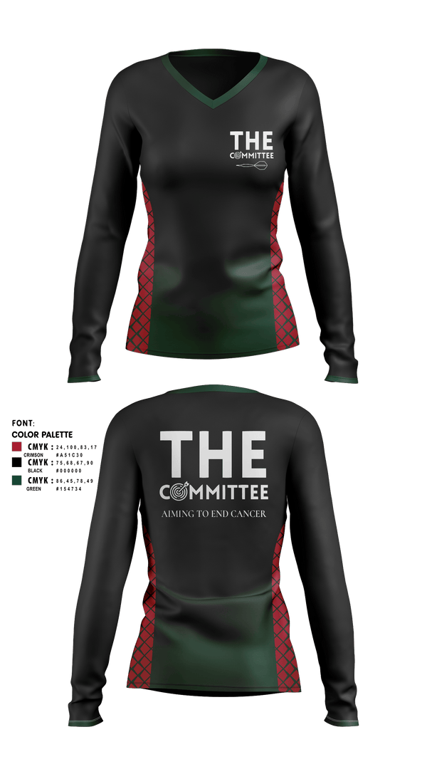 Women's Long Sleeve Vneck Shirt, The Committee, Cycling, Teamtime, Team time, sublimation, custom sports apparel, team uniforms, spirit wear, spiritwear, sports uniforms, custom shirts, team store, custom team store, fundraiser sports, apparel fundraiser