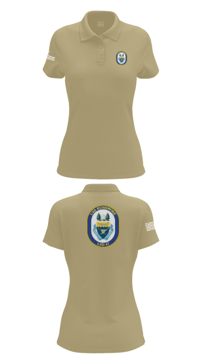 USS RUSHMORE 78932182 Women's Short Sleeve Performance Polo  - 90