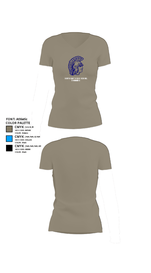 Womens Short Sleeve Vneck Shirt, Southeast High School Swimming, Swimming, Teamtime, Team time, sublimation, custom sports apparel, team uniforms, spirit wear, spiritwear, sports uniforms, custom shirts, team store, custom team store, fundraiser sports, apparel fundraiser