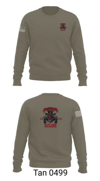 Crew Neck Sweatshirt, 1st Cav 3rd BEB ACO “Outlaw”, , Teamtime, Team time, sublimation, custom sports apparel, team uniforms, spirit wear, spiritwear, sports uniforms, custom shirts, team store, custom team store, fundraiser sports, apparel fundraiser