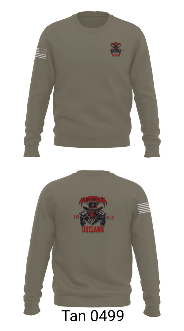 Crew Neck Sweatshirt, 1st Cav 3rd BEB ACO “Outlaw”, , Teamtime, Team time, sublimation, custom sports apparel, team uniforms, spirit wear, spiritwear, sports uniforms, custom shirts, team store, custom team store, fundraiser sports, apparel fundraiser