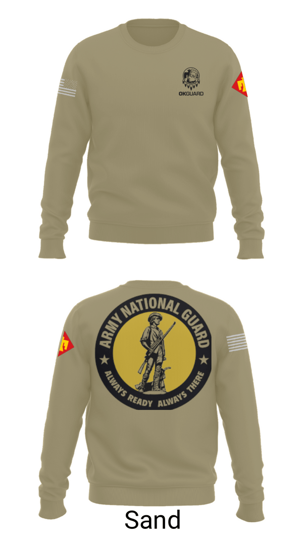 Crew Neck Sweatshirt, Recruiting & Retention Battalion, National Guard, Teamtime, Team time, sublimation, custom sports apparel, team uniforms, spirit wear, spiritwear, sports uniforms, custom shirts, team store, custom team store, fundraiser sports, apparel fundraiser