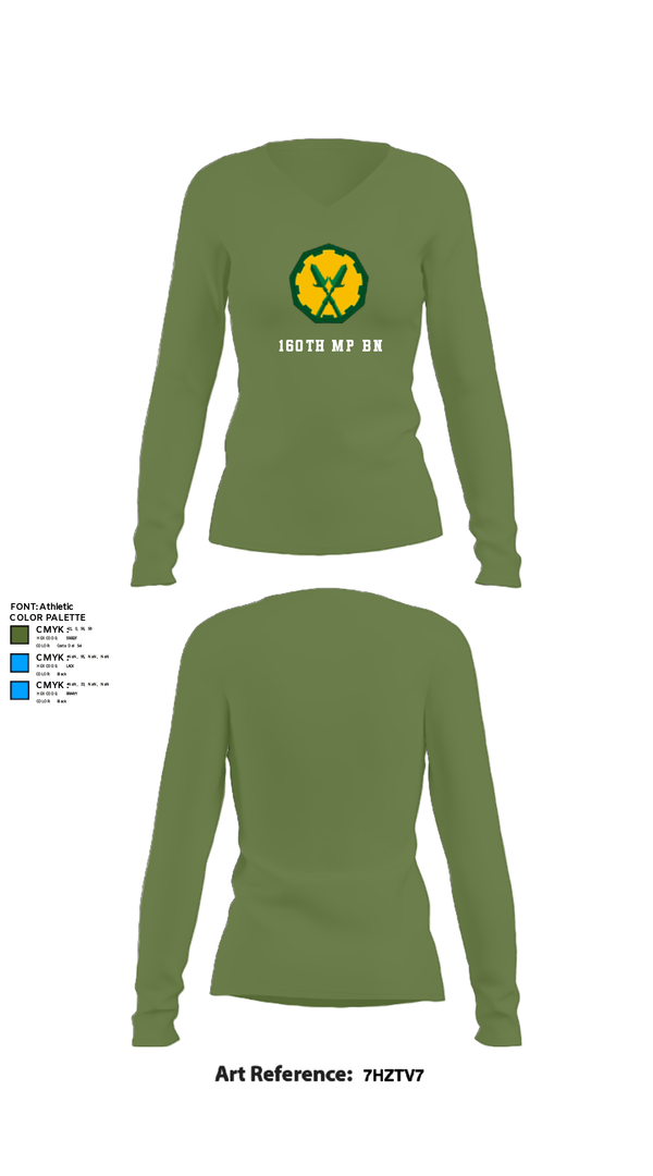 Womens Long Sleeve Vneck Shirt, 160th mp bn, Army, Teamtime, Team time, sublimation, custom sports apparel, team uniforms, spirit wear, spiritwear, sports uniforms, custom shirts, team store, custom team store, fundraiser sports, apparel fundraiser