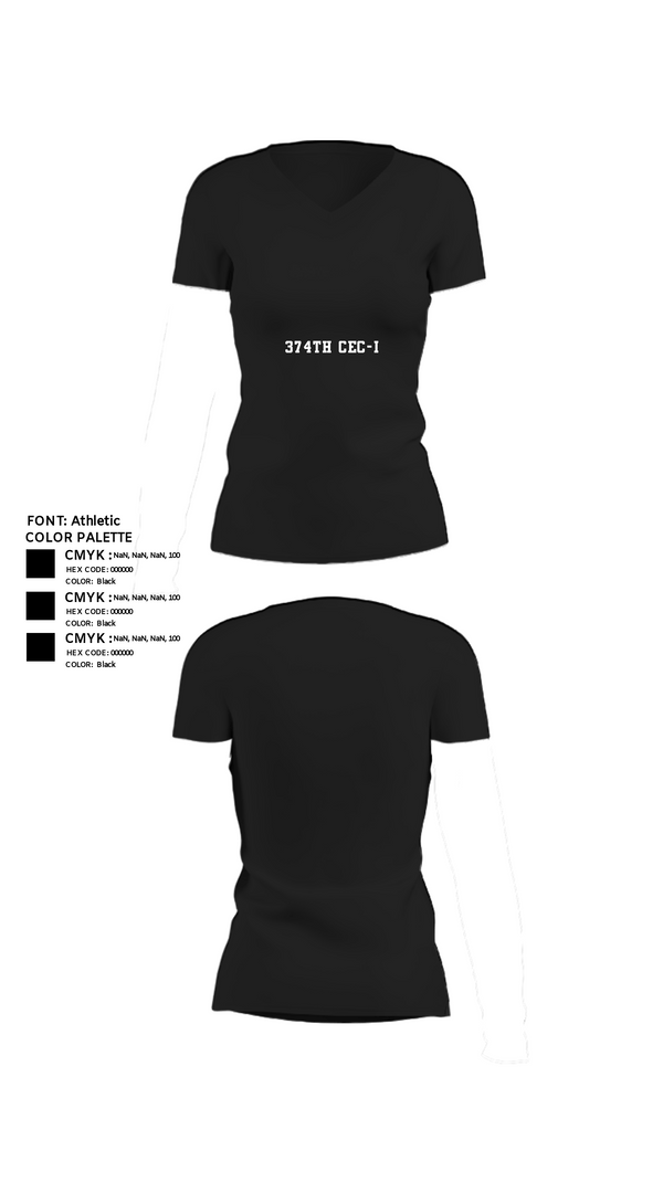Womens Short Sleeve Vneck Shirt, 374th CEC-I, Army, Teamtime, Team time, sublimation, custom sports apparel, team uniforms, spirit wear, spiritwear, sports uniforms, custom shirts, team store, custom team store, fundraiser sports, apparel fundraiser