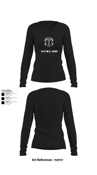 Women's Long Sleeve Vneck Shirt, MEDICS, National Guard, Teamtime, Team time, sublimation, custom sports apparel, team uniforms, spirit wear, spiritwear, sports uniforms, custom shirts, team store, custom team store, fundraiser sports, apparel fundraiser