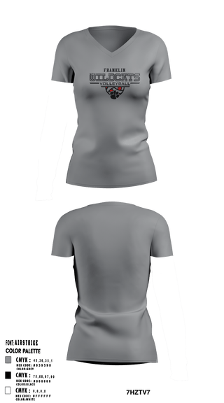 Womens Short Sleeve Vneck Shirt, Franklin Senior High School Volleyball, Women's Volleyball, Teamtime, Team time, sublimation, custom sports apparel, team uniforms, spirit wear, spiritwear, sports uniforms, custom shirts, team store, custom team store, fundraiser sports, apparel fundraiser